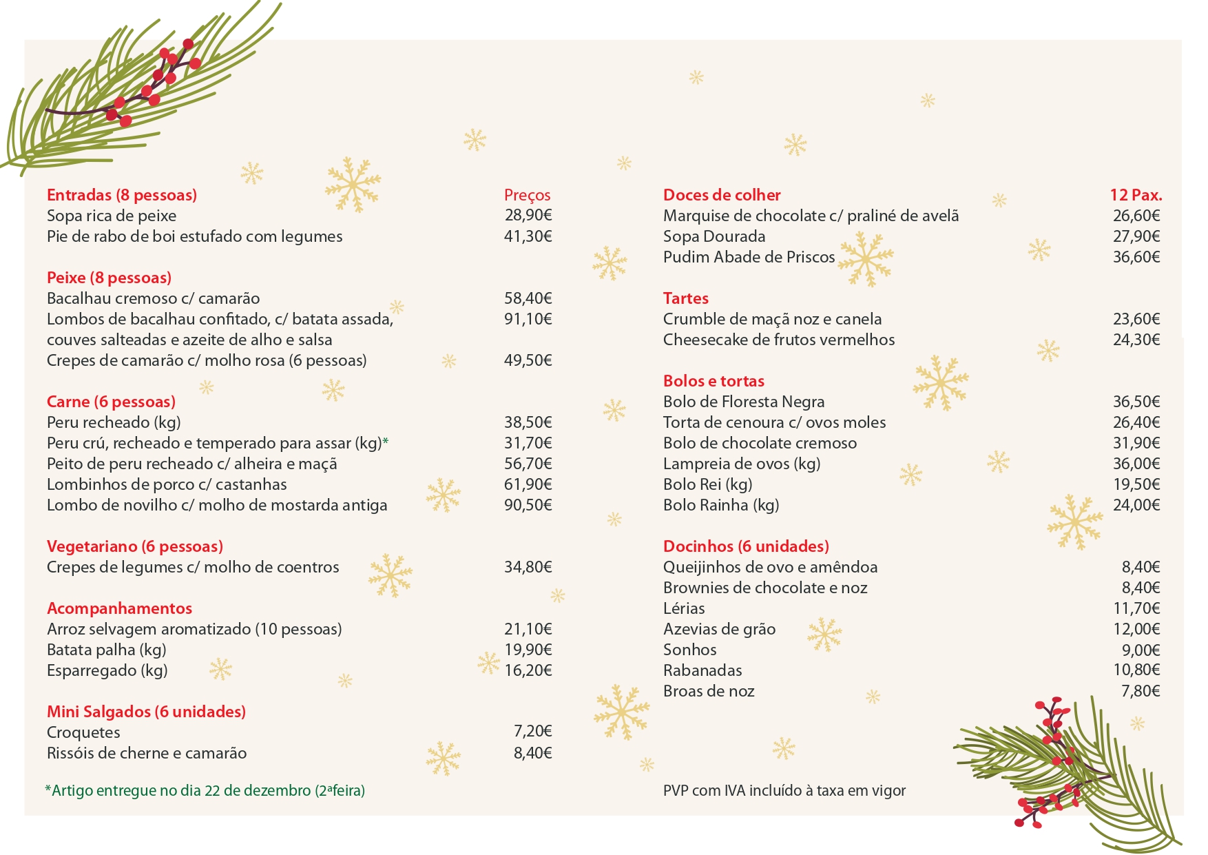 Ementa de Natal Casa dos Sabores pag 2